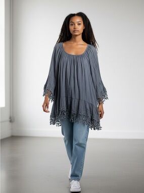 Tempo Paris Boho Linen tunic M